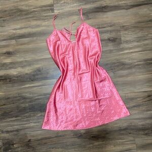 Pink And Green Polka Dots Sleeveless Slip Dress